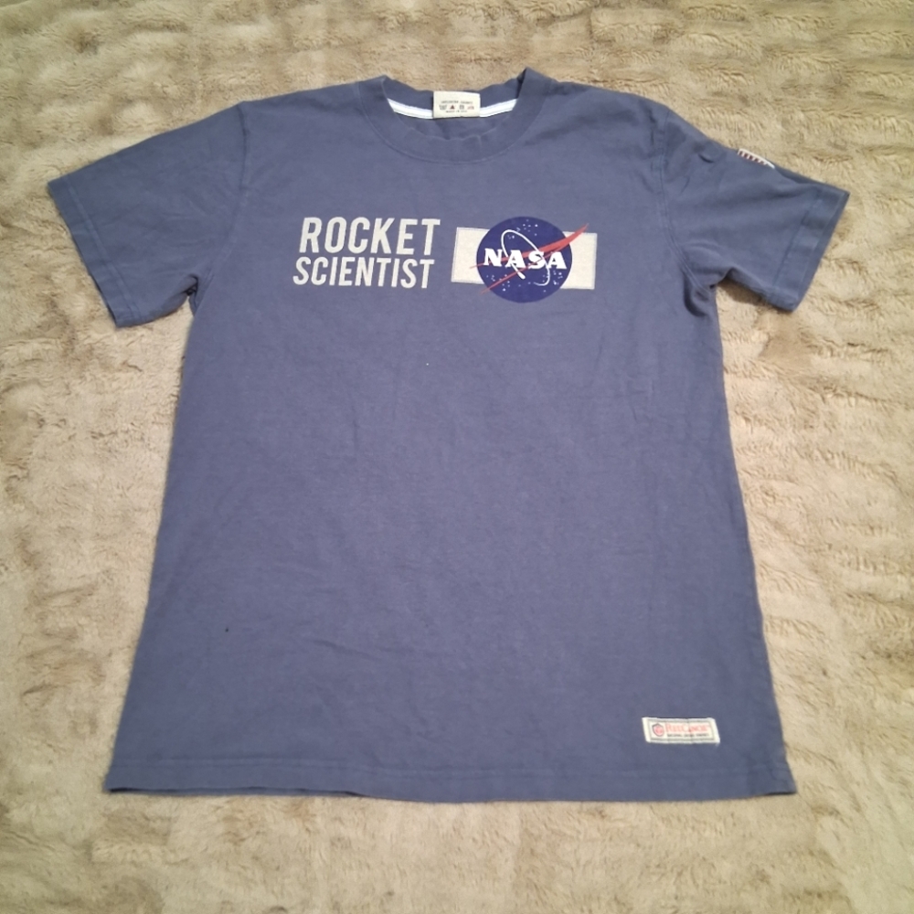 Red Canoe NASA Rocket Scientist T-Shirt - Washed Blue Sz Lg